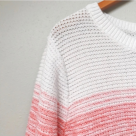 Northcrest Sweaters - Plus // Pink & White Ombré Sweater